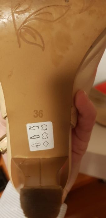 Pantofi din piele nude 36