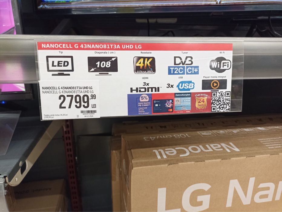 Smart TV LG-43NANO75, UHD(4K), NOU,
