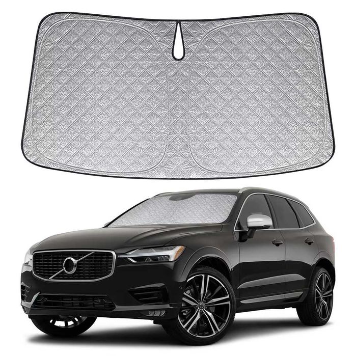 Parasolar parbriz pentru Volvo XC60 2018-2024 acoperire completă pliabil reflectorizant blocare UV – Argintiu