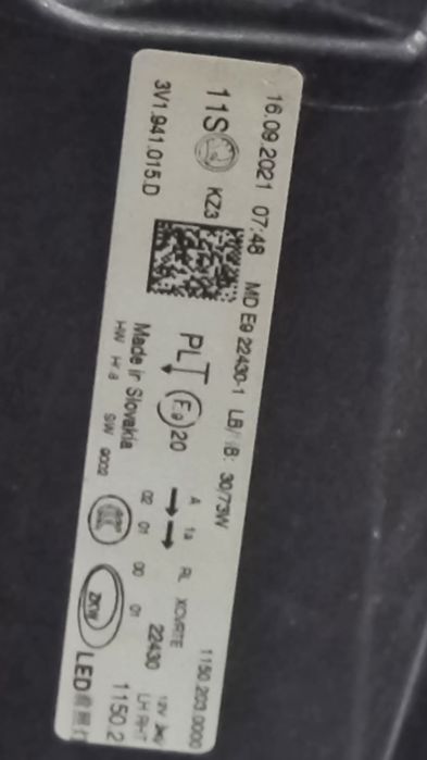 Far stanga skoda superb full led si calculatoare 2022