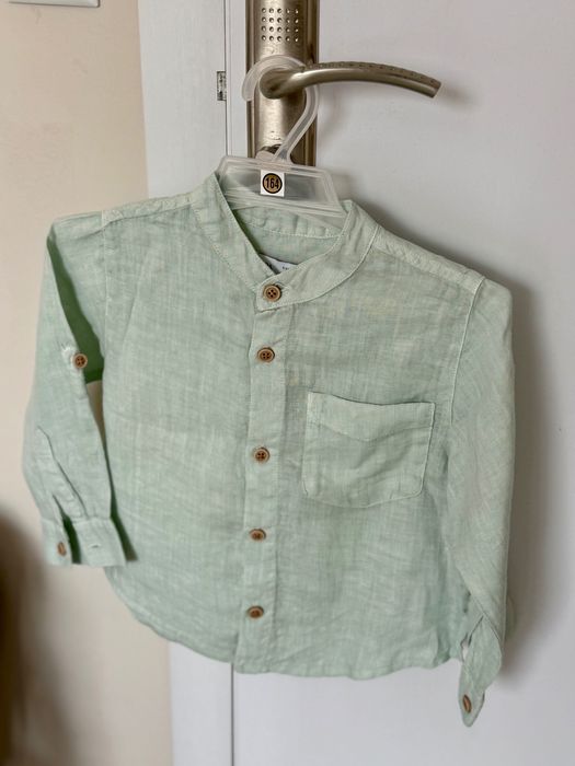 Zara ленена риза цвят мента размер 3г 100% лен