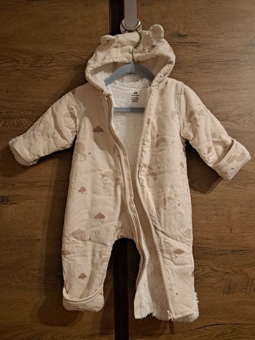 Salopeta bebe H&M cu gluga - captusita - marimea 62