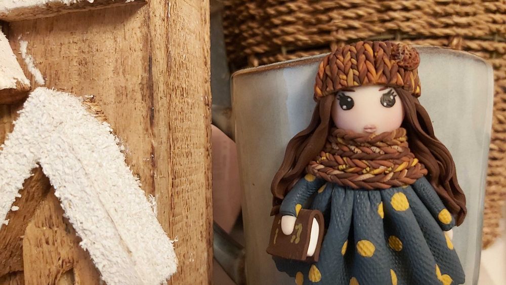 Cadou Craciun pentru sotie iubita cana papusa handmade