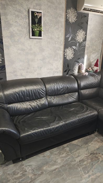 Ъглов Диван Естествена кожа