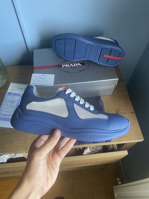 Prada Cups Albastru/alb - Full Box - Livrare cu verificare - 41,42