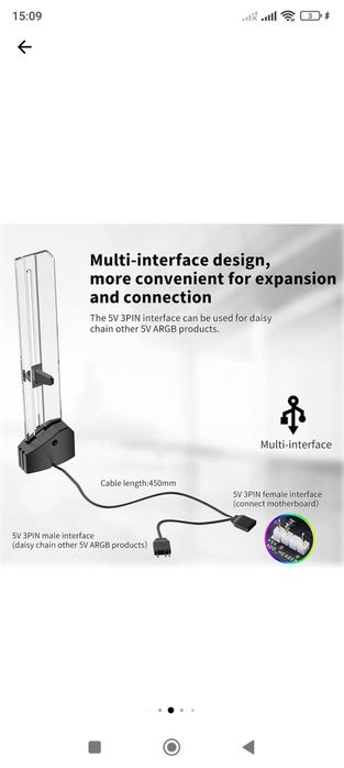 Suport gpu reglabil rgb cu bază magnetică din cauciuc