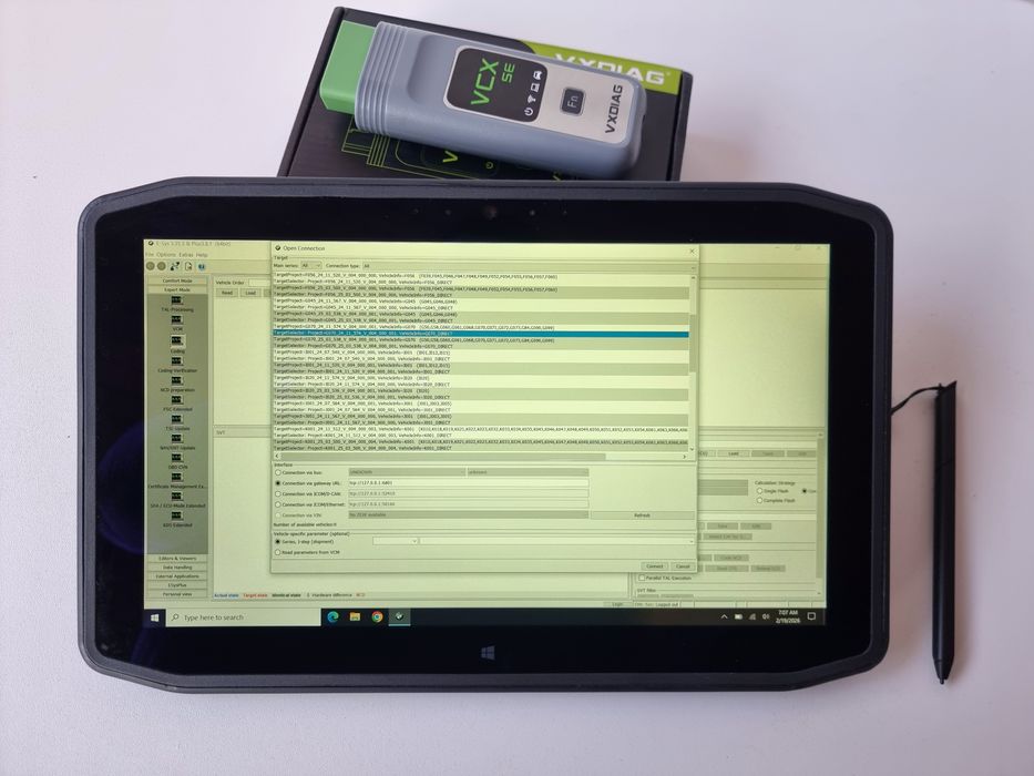 Diagnoză/Tester BMW ISTA Esys VCX ICOM  cu Tabletă ZEBRA XPLORE R12