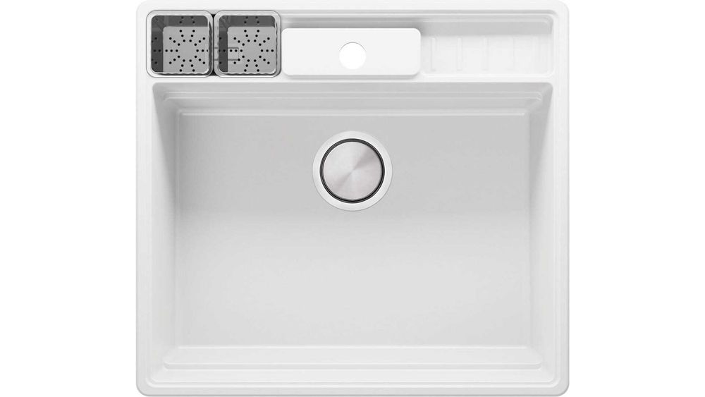 Бяла кухненска мивка от гранит Ню Йорк 60 Multispace 580 x 530 мм
