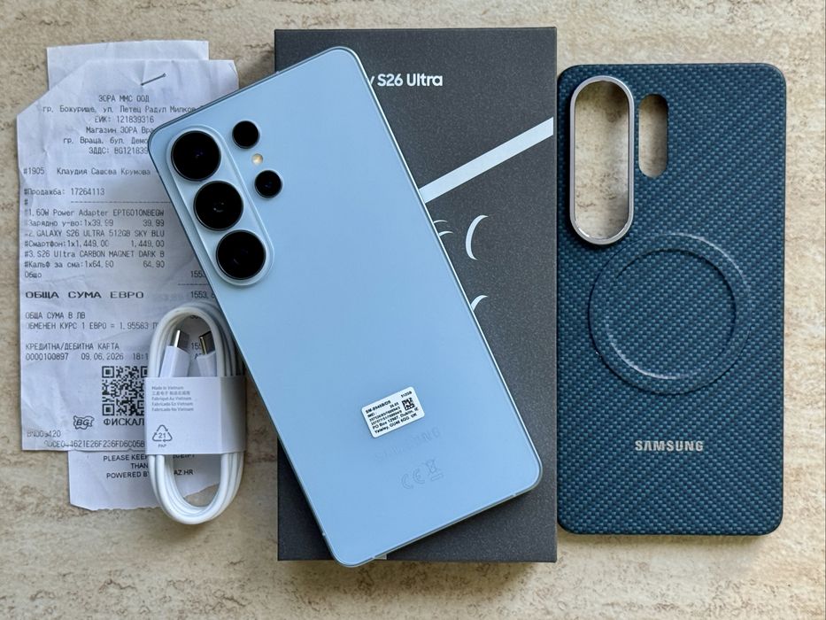 Samsung S26 Ultra 512GB / Sky Blue / КАТО НОВ / 2г. ГАРАНЦИЯ!