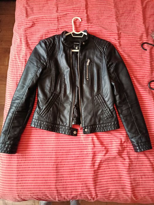 Черно кожено яке Vero Moda - размер S