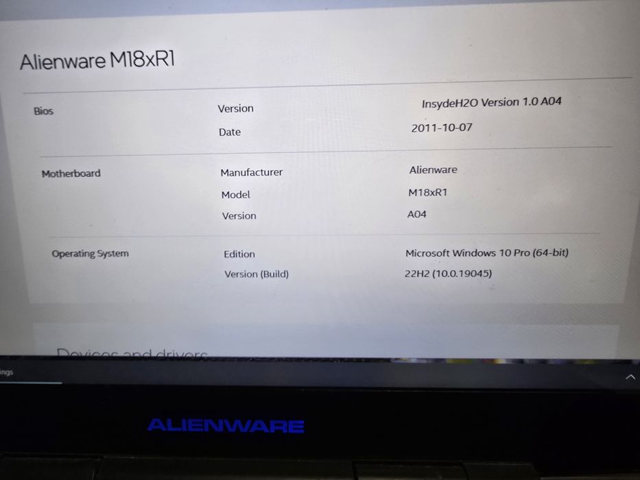 Laptop alienware m18 x r1