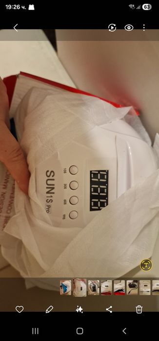 UV/LED лампа за гел лак със стойка за телефон и таймер