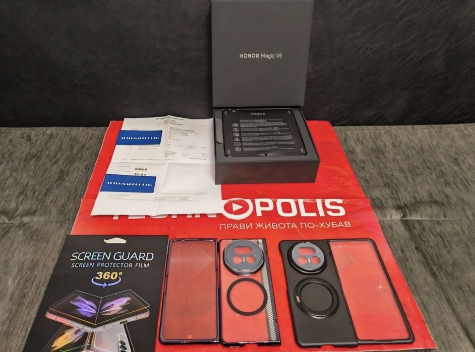 KATO НОВ 512GB Honor Magic V5 5G 16GB Технополис Гаранция 2028г BLACK