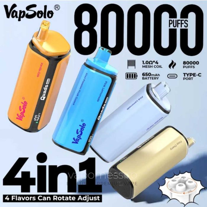 Vapsolo Mega Puffs 4 in 1 cu 80.000 puffuri Premium !