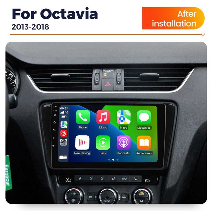 Navigatie Android 14 SKODA OCTAVIA 3 2013+ 1/8 Gb Waze CarPlay CAMERA