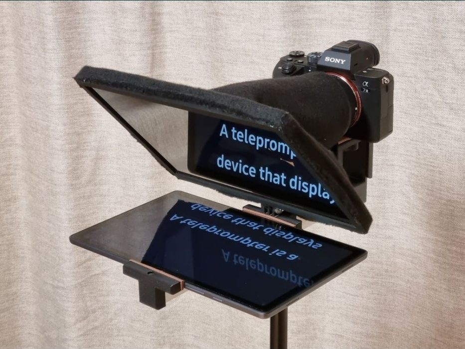 Prompter/ Teleprompter portabil pentru telefon, camera mirrorless sau
