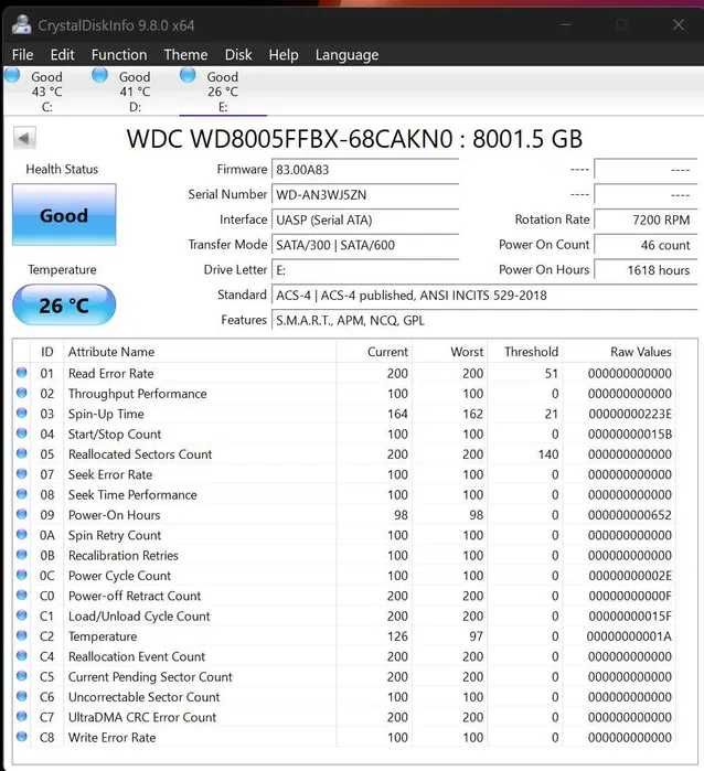 HDD NAS WD PRO 8TB WD8005FFBX (in garantie)