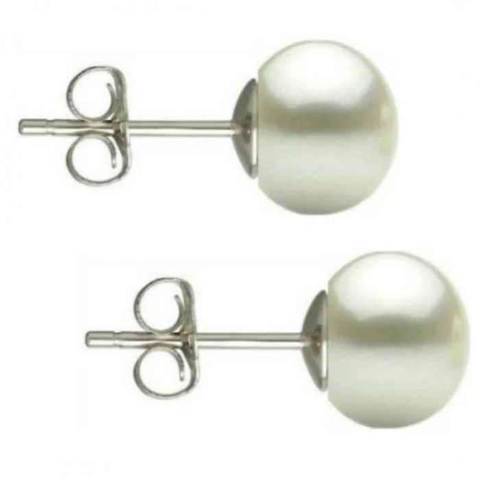 Cercei Perle Albe aproximativ 8 mm