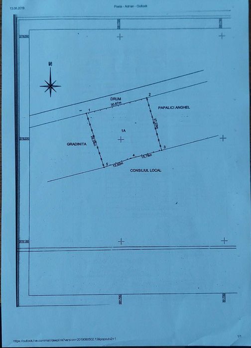 TEREN intravilan 823 mp, deschidere 30,67m, utilități
