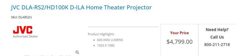 Професионален проектор  JVC D-ILA DLA-RS2, нова лампа, отличен