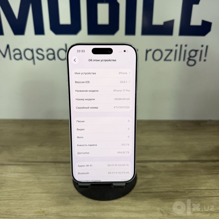 Iphone 17 Pro 512gb 95% silver Nasiya bor