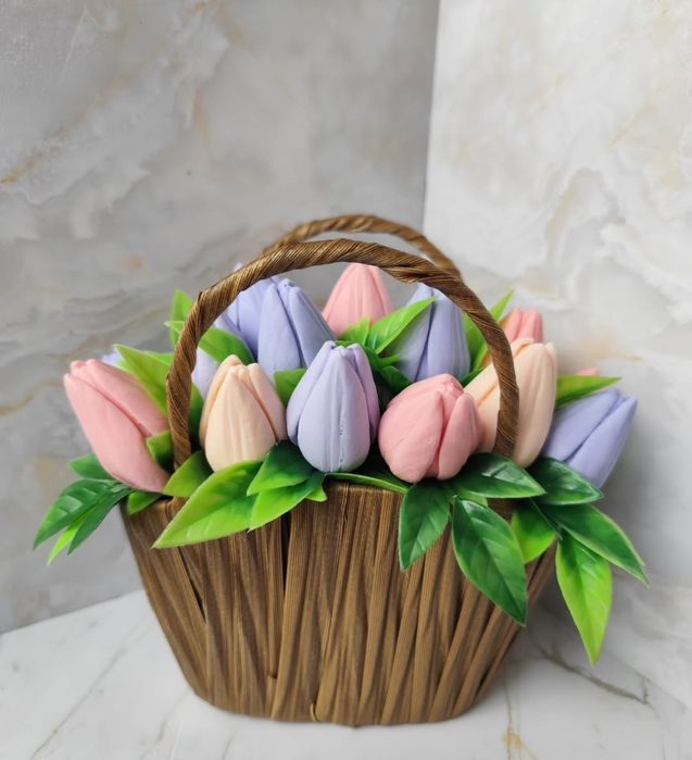 Мыльный букет из тюльпанов