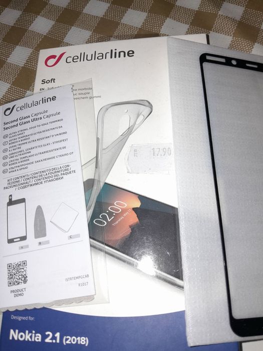 Кейс и стъклен протектор, Nokia 2.1, 2018 година