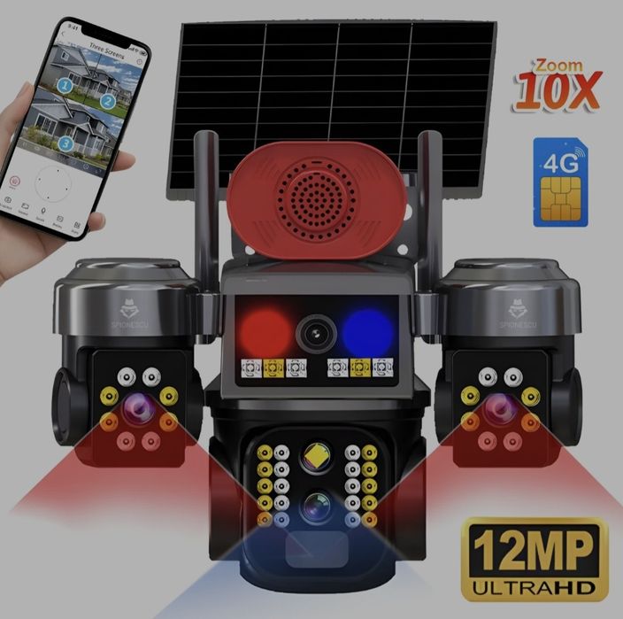 Camera supraveghere  sim 8k cu panou solar