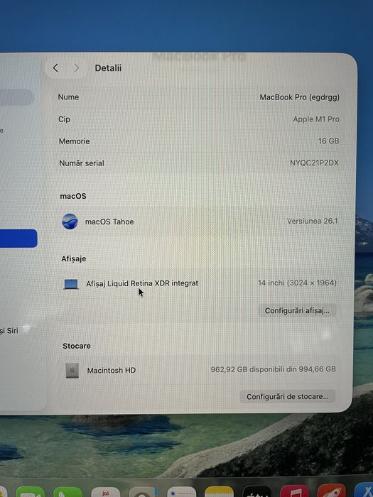 Apple Macbook pro 14” M1 16GB 1T 2021