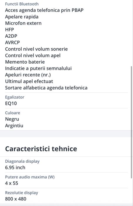 Multimedia Player auto SONY nu XAV-3500, Ecran tactil de 17.6 cm, EXTRA BASS, Bluetooth, 4 x 55 W
