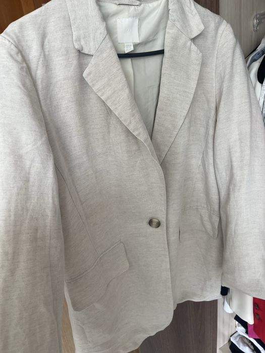 Ленен/о бежов/о блейзър/сако H&M