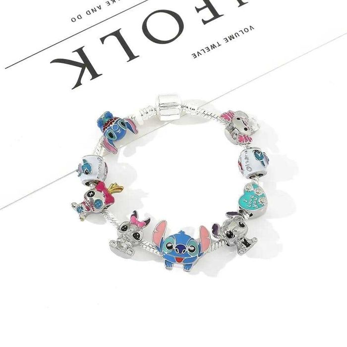 Гривна тип Пандора Лило и Стич с талисмани Lilo Stitch аксесоари