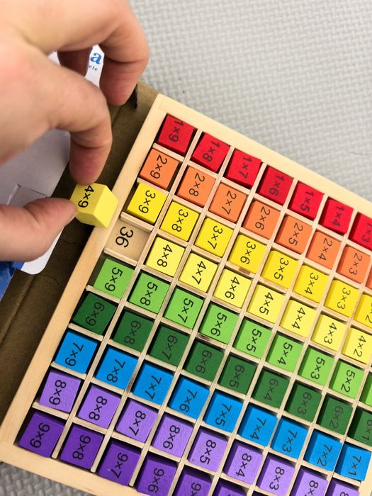 Tabla înmulțirii cu piese din lemn