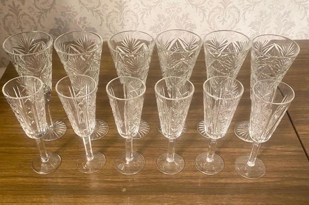 Фужеры из хрусталя, советского производства