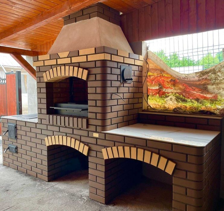 Cărămidă aparenta maro de zidărie - fațade, garduri, zidării aparente