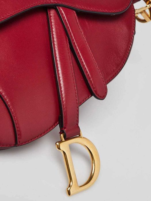 Authentic Dior Saddle bag in burgundy color