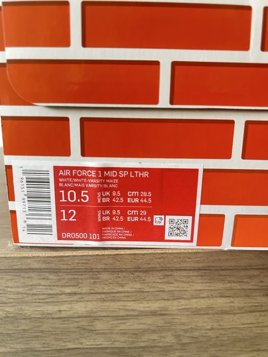 Nike AirForce 1 x Off-White Yellow 44,5 Noi