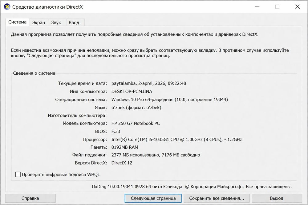 Notebook HP CORE I5 yaxshi holatda