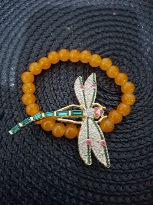 Bratara cuart tangarine Honk Kong elastica