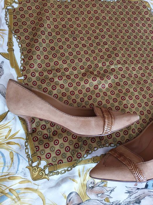 Pantofi piele naturala intoarsa Furla Musette Zara Massimo Dutti