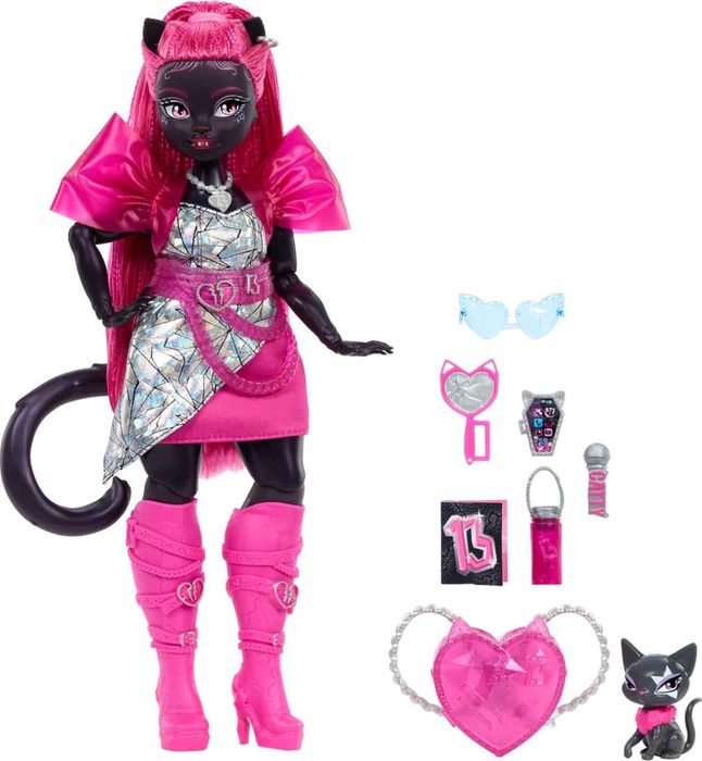 Кукла Кэтти Нуар Monster High с амулетом в виде кошки и аксессуарами