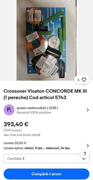 Vând boxe Visaton Concorde Mk3