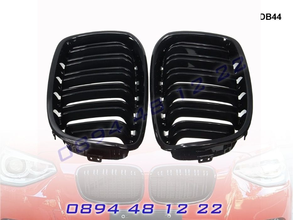 Двойни M Бъбреци Решетки BMW 1 F20 F21 11-14 БМВ Ф20 Ф21 Черен Гланц