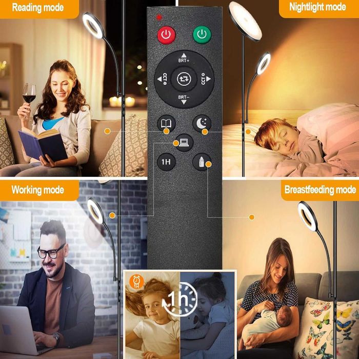 LED подова лампа RM02 42W с грижа за очите , две тела и дистанционно