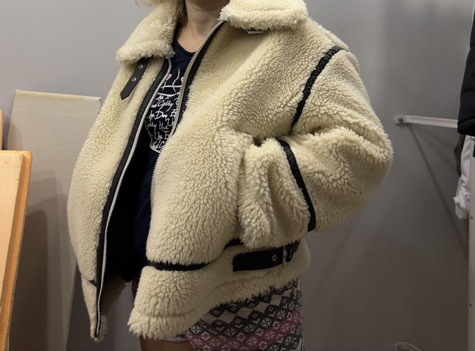 куртка тедди цвет айвори