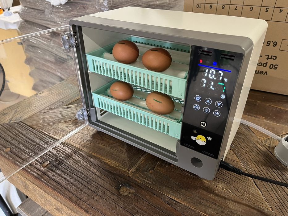 Инкубатор за яйца, 24 яйца, автоматичен контрол на влажността, PID кон