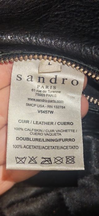 Кожаная куртка Sandro оригинал размер L