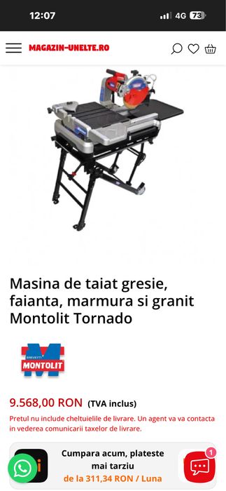 Maşina de taiat gresie montolit tornado