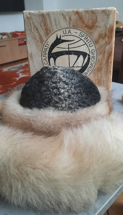 Set guler și căciulă nurca și vulpe mărimea M