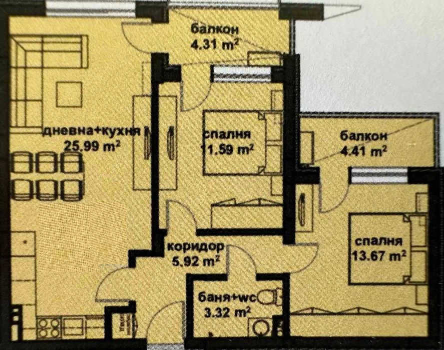 Тристаен апартамент в нова сграда пред Акт 16